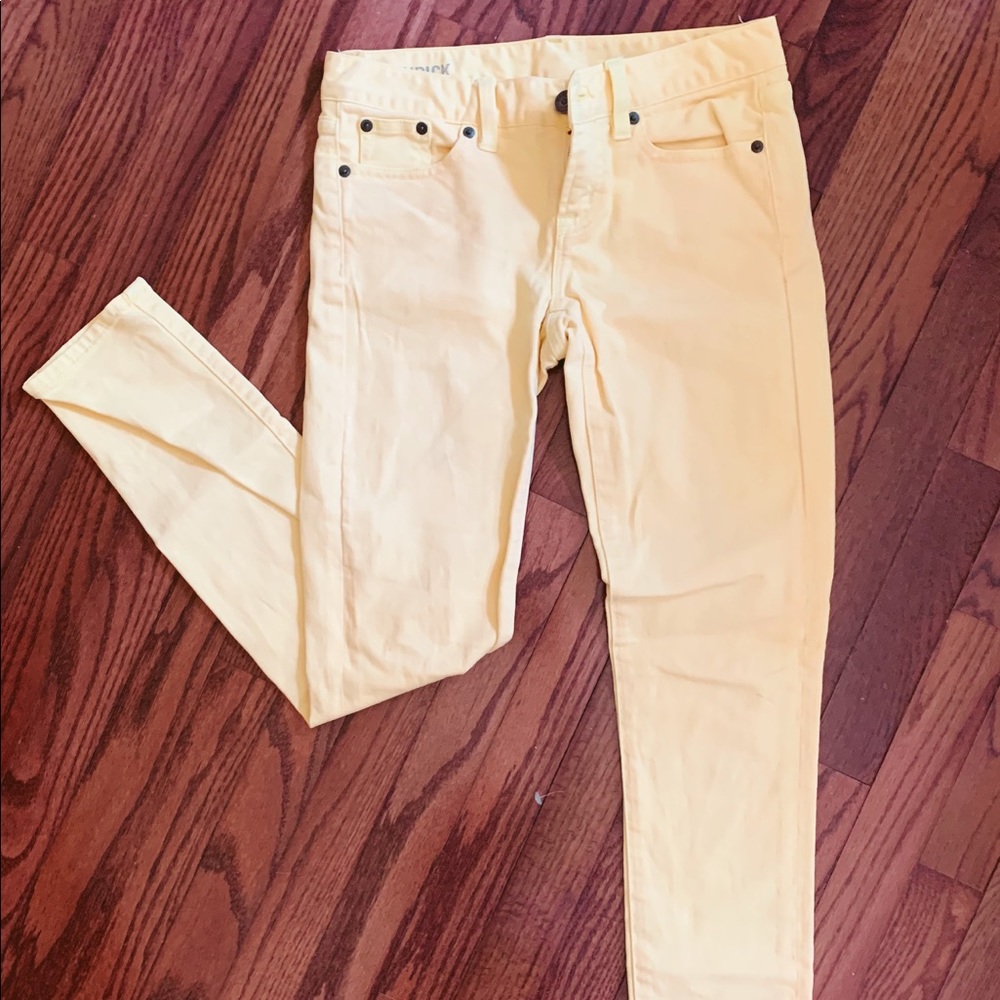J. Crew Toothpick Yellow Jeans